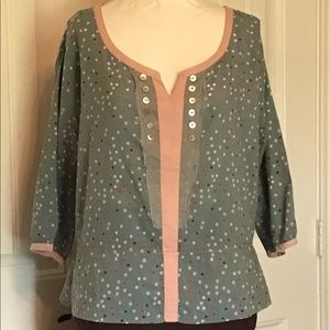 ADORABLE POLKA DOT SAGE GREEN AND PINK TOP